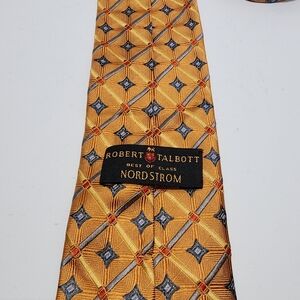 ROBERT TALBOTT MEN'S TIE YELLOW, BLACK/GEOMETRIC Width: 3.5/8" Length: 60"